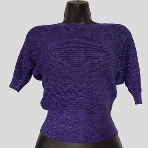Purple Short Sleeve Knit Top